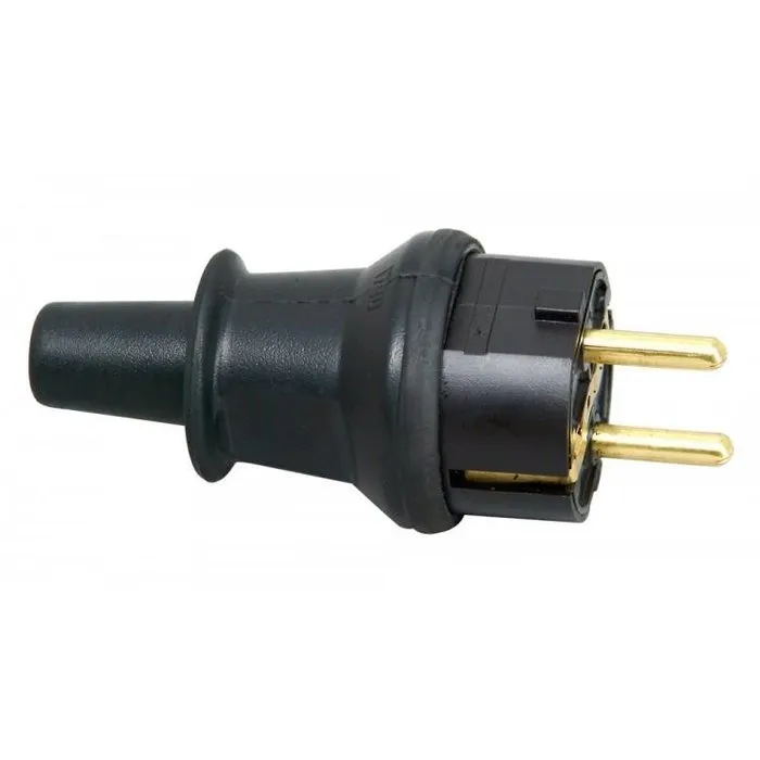 Kopp Kopp stekker met randaarde pvc kort zwart