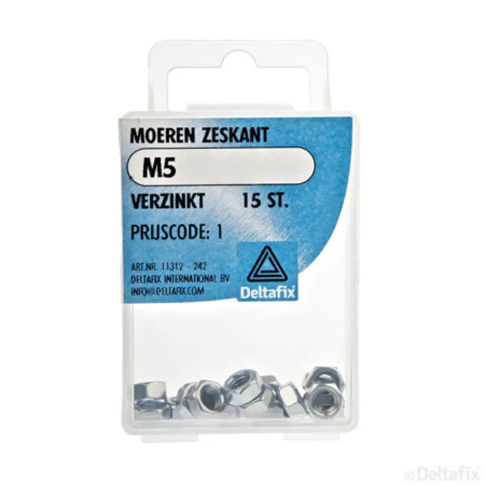 Deltafix Deltafix Moeren zeskant M5 15 stuks