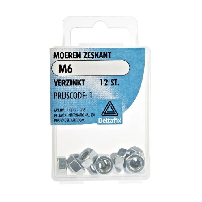 Deltafix Deltafix Moeren zeskant M6 12 stuks