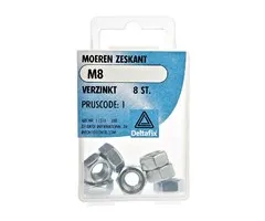 Deltafix Deltafix Moeren zeskant M8 8 stuks