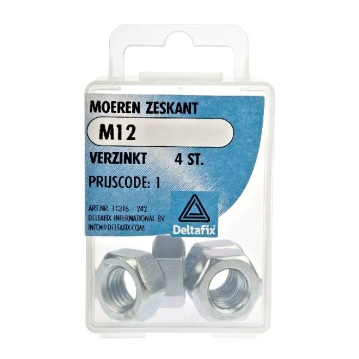 Deltafix Deltafix Moeren zeskant M12 4 stuks