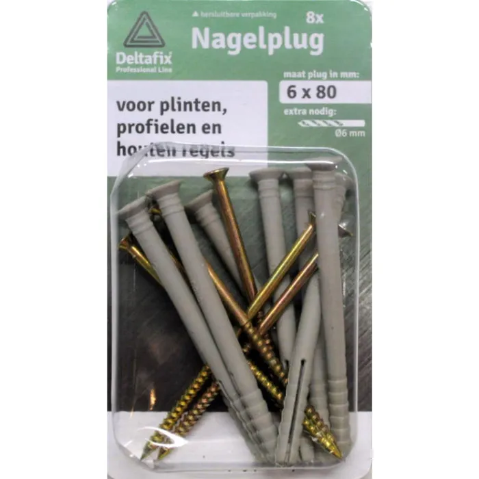 Deltafix Deltafix Nagelpluggen 6x80mm 8 stuks