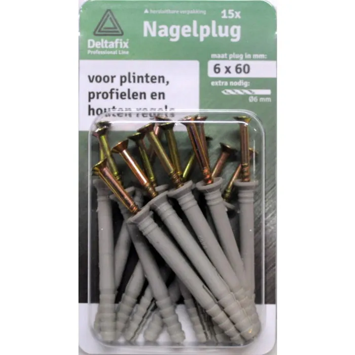 Deltafix Deltafix Nagelpluggen 6x60mm 15 stuks