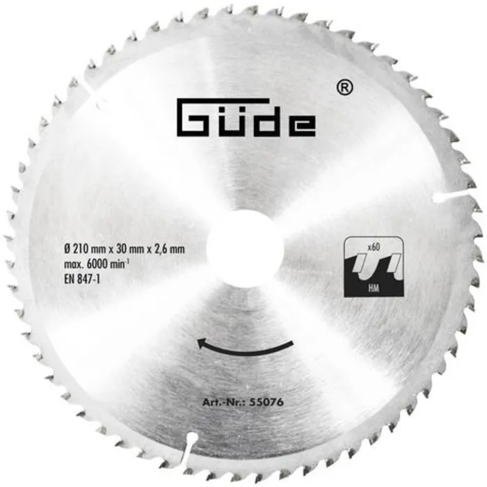 Güde Güde zaagblad 210x30 mm 60 Tands HM