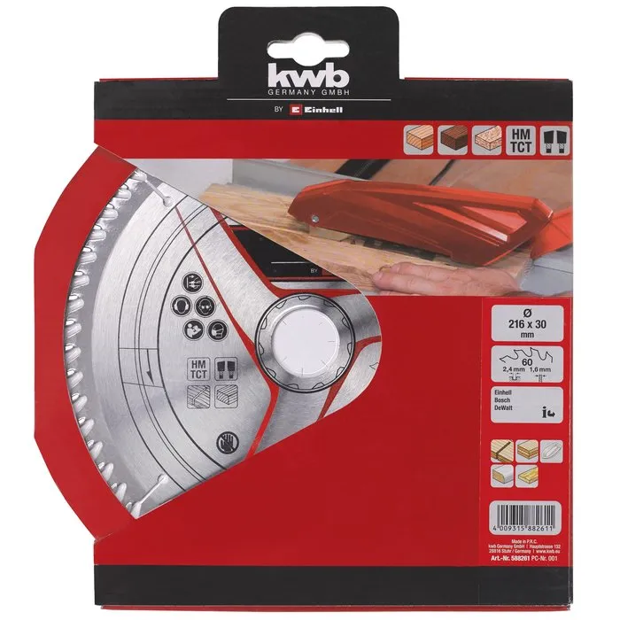 KWB KWB Zaagblad 216 x 30 x 1,6 mm 60 Tands