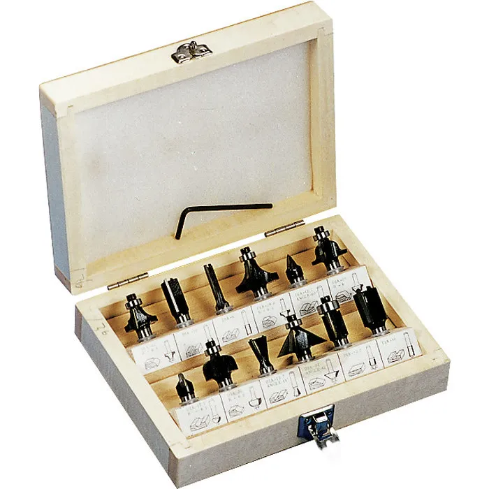 KWB KWB Bovenfrezenset, 12-delig in houten kist.