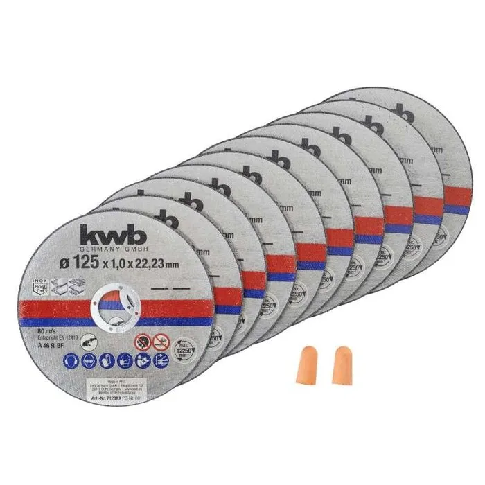 KWB KWB Doorslijpschijf DUN 125 x 1,0 x 22,23 mm - 10 stuks