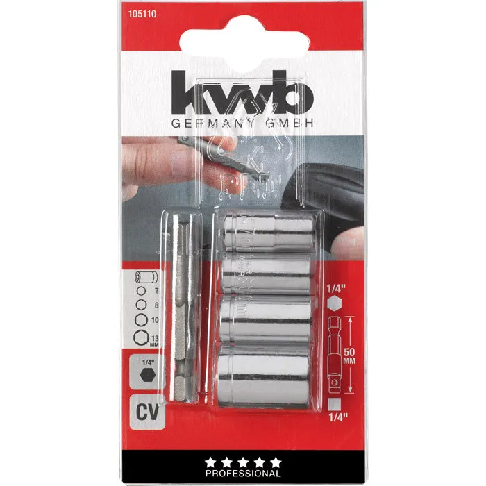 KWB KWB Dopsleutelset met adapter, 5-delig