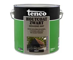 Tenco Houtcoat Dekkend Zwart mat - Waterbasis - 2,5 Liter