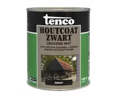 Tenco Houtcoat Dekkend Zwart mat - Waterbasis - 1 Liter