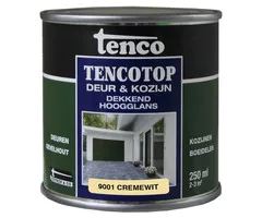 Tenco Tencotop Deur & Kozijn Dekkend Hoogglans RAL 9001 Crème Wit - 250 ml