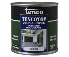 Tenco Tencotop Deur & Kozijn Dekkend Hoogglans RAL 9010 Wit - 250 ml