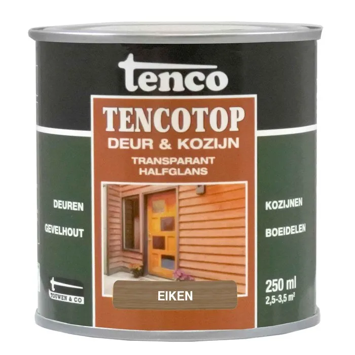 Tenco Tencotop Deur & Kozijn Transparant Halfglans Eiken - 250 ml