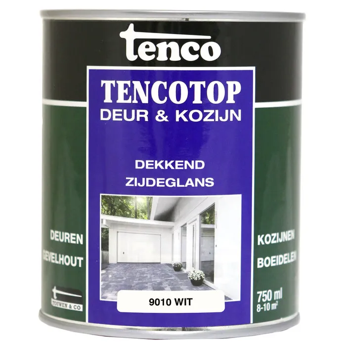 Tenco Tencotop Deur & Kozijn Dekkend Zijdeglans RAL 9010 Wit - 750 ml