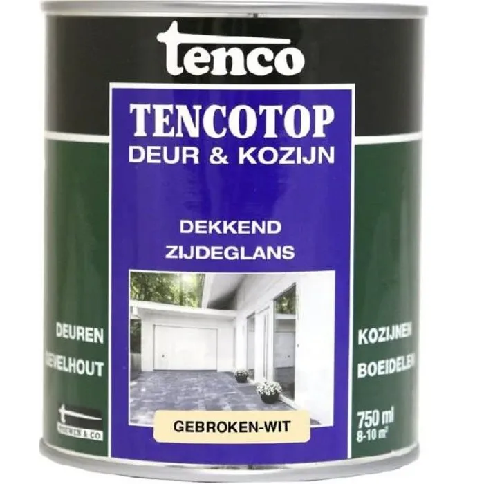Tenco Tencotop Deur & Kozijn Dekkend Zijdeglans Gebroken Wit - 750 ml