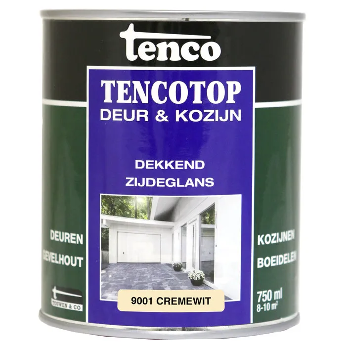 Tenco Tencotop Deur & Kozijn Dekkend Zijdeglans RAL 9001 Crème Wit - 750 ml