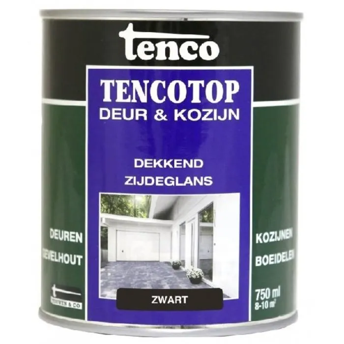 Tenco Tencotop Deur & Kozijn Dekkend Zijdeglans Zwart - 750 ml