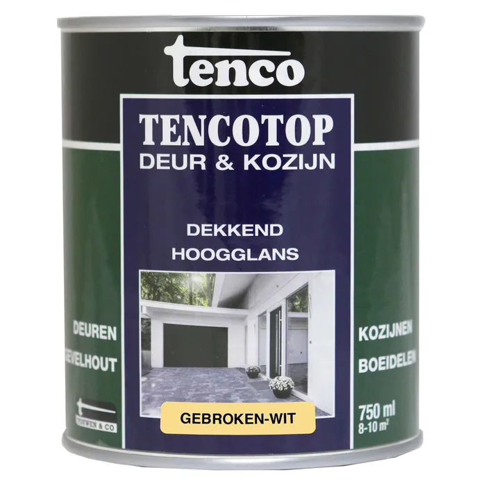 Tenco Tencotop Deur & Kozijn Dekkend Hoogglans Gebroken Wit - 750 ml