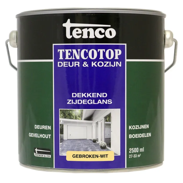 Tenco Tencotop Deur & Kozijn Dekkend Zijdeglans Gebroken Wit - 2,5 L