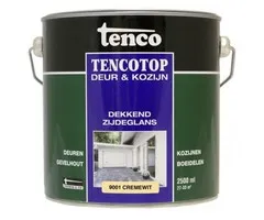Tenco Tencotop Deur & Kozijn Dekkend Zijdeglans RAL 9001 Crème Wit - 2,5 L