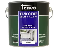 Tenco Tencotop Deur & Kozijn Dekkend Zijdeglans RAL 9010 Wit - 2,5 L