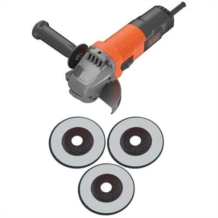 Black & Decker Black & Decker Haakse slijper 750W BEG110A3 Kit Met slijpschijven