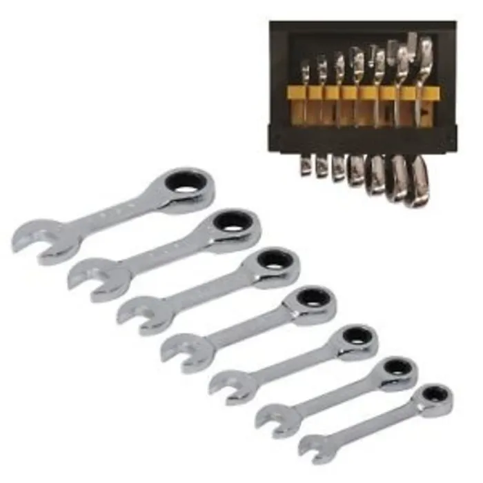 Silverline Silverline 7-delige Steek-ringratelsleutel set 8 - 19 mm