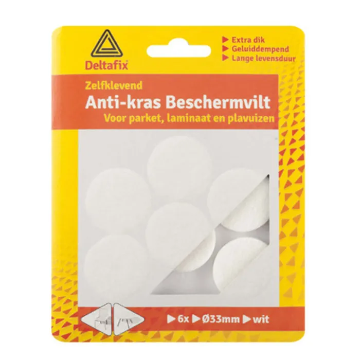 Deltafix Deltafix Anti-krasvilt Rond 33mm Wit 6 stuks