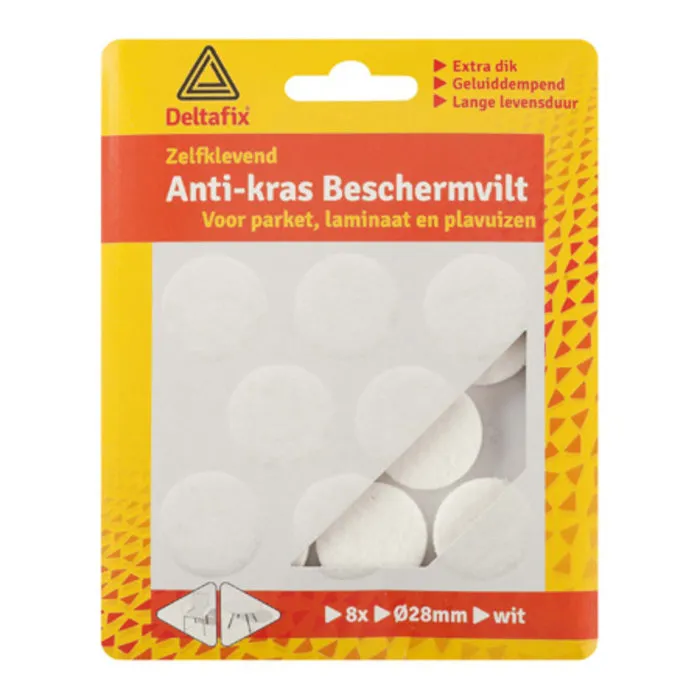Deltafix Deltafix Anti-krasvilt Rond 28mm Wit 8 Stuks