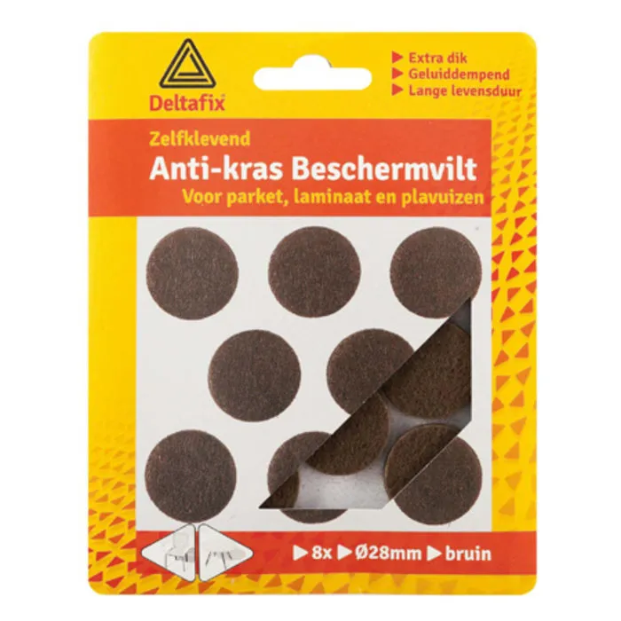 Deltafix Deltafix Anti-krasvilt Rond 28mm Bruin 8 Stuks