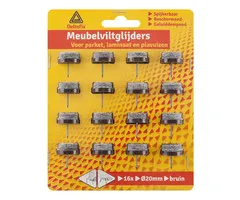 Deltafix Deltafix Meubelviltglijders 20mm Bruin 16 Stuks Nagel