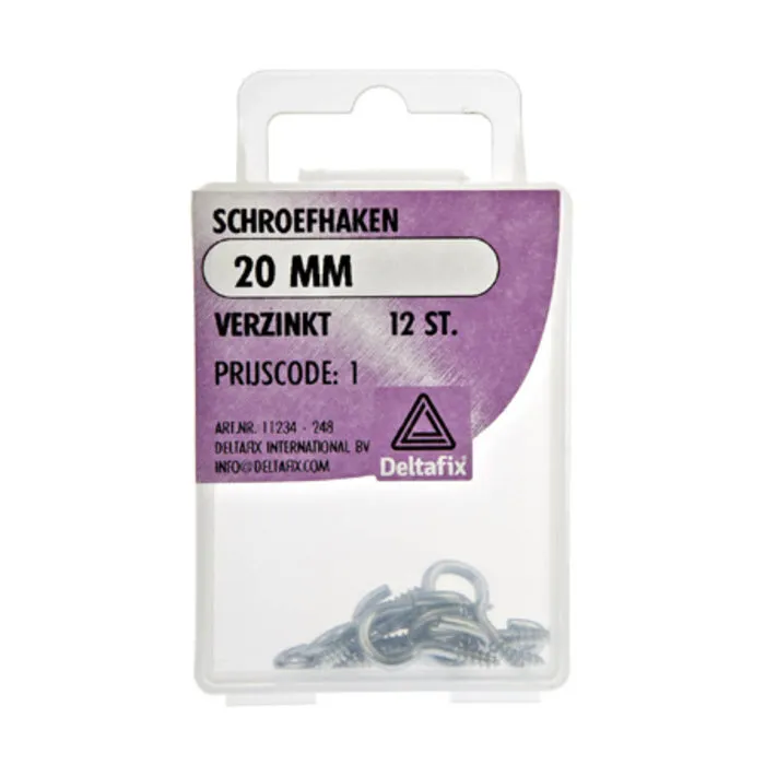 Deltafix Deltafix Schroefhaken verzinkt 20 mm 12 stuks