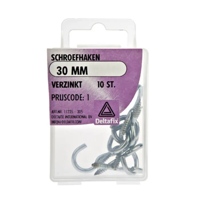 Deltafix Deltafix Schroefhaken verzinkt 30 mm 10 stuks