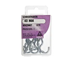Deltafix Deltafix Schroefhaken verzinkt 40 mm 8 stuks