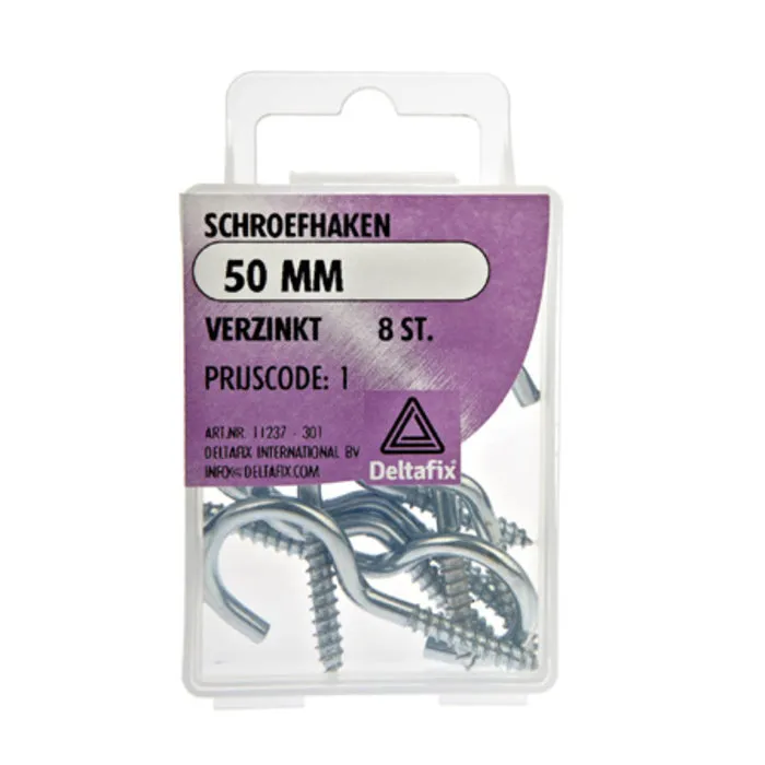 Deltafix Deltafix Schroefhaken verzinkt 50 mm 8 stuks