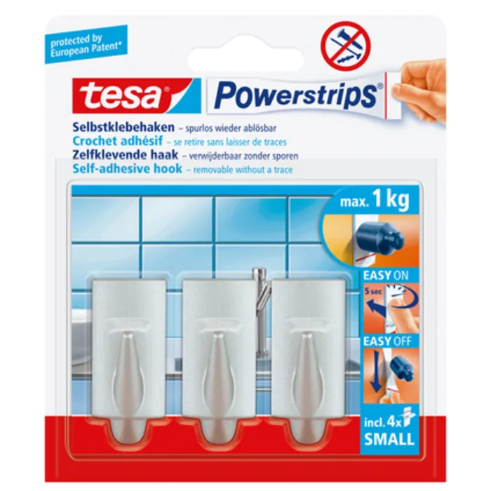 Tesa Tesa Powerstrips Haak 1,4 x 3,4cm - 3 Stuks