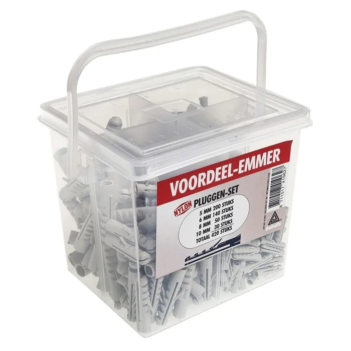 Deltafix Deltafix Voordeel-emmer Nylon Pluggen Set 420 Stuks