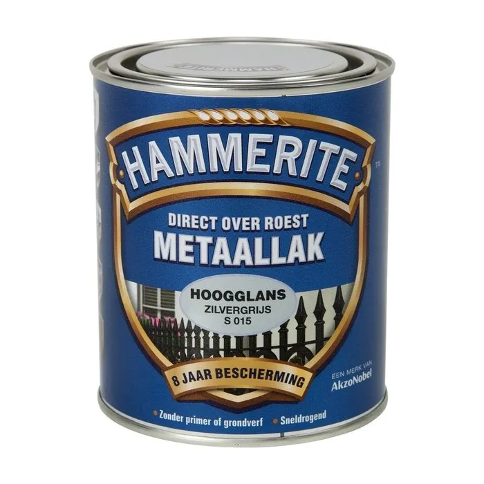 Hammerite Hammerite Metaallak Hoogglans Zilvergrijs S015 - 0,75L