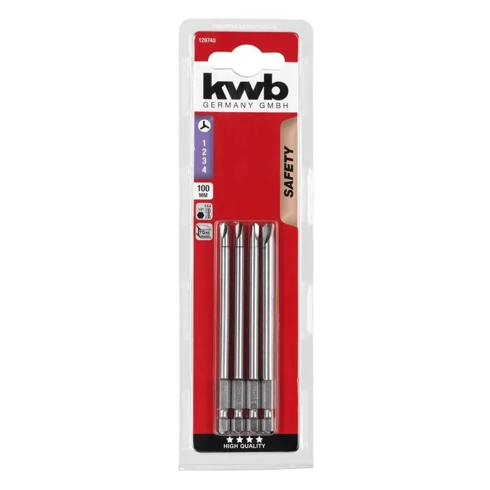 KWB KWB Tri-Wing set 4 bits 100mm