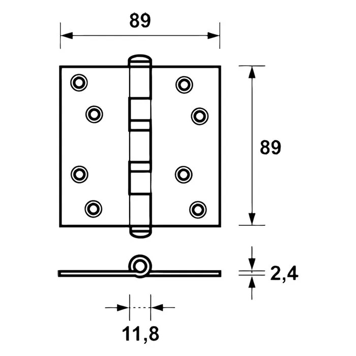 Axa Axa kogelscharnier verzinkt 89 x 89 mm