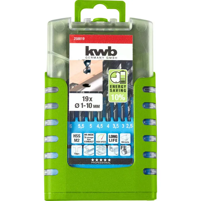 KWB KWB HI-NOX HSS Metaalboren set 19-delig