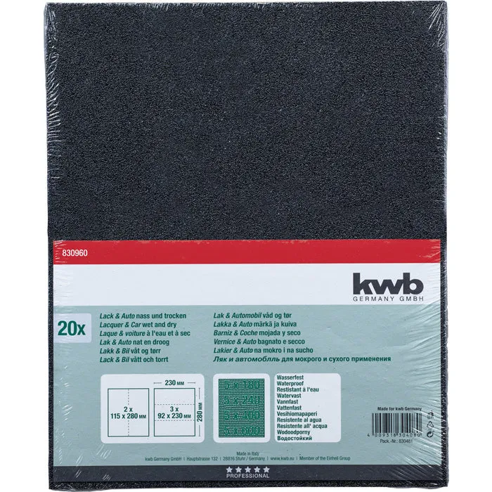 KWB KWB Schuurpapier 230x280mm Waterproof 20st.