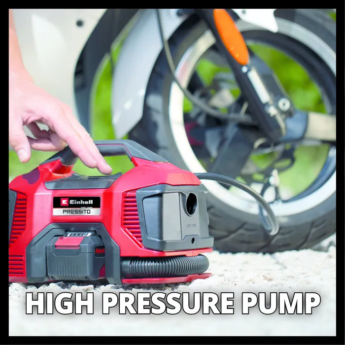 Einhell Gereedschap Einhell PRESSITO 18/21 Accu Compressor – 18V – Hoge & Lage Druk – Zonder Accu