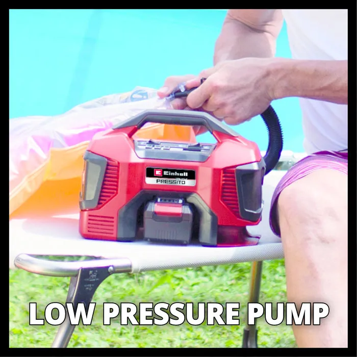 Einhell Gereedschap Einhell PRESSITO 18/21 Accu Compressor – 18V – Hoge & Lage Druk – Zonder Accu