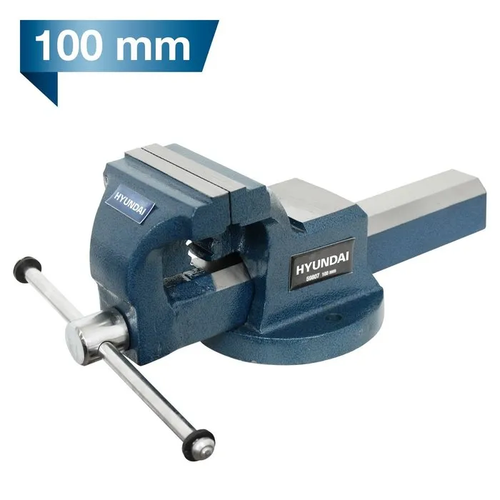Hyundai Hyundai Stalen Bankschroef 100 mm – Klemcapaciteit 110 mm – TÜV GS – Met Verwisselbare Bekken