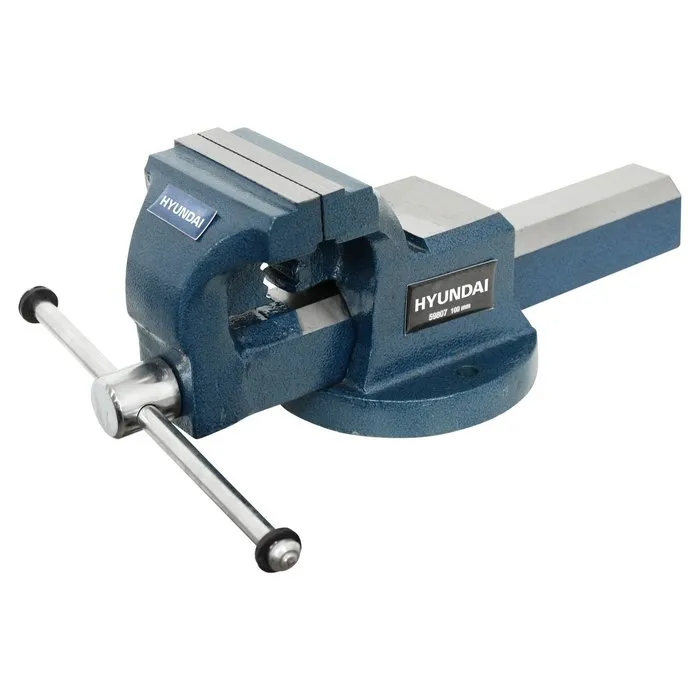 Hyundai Hyundai Stalen Bankschroef 100 mm – Klemcapaciteit 110 mm – TÜV GS – Met Verwisselbare Bekken