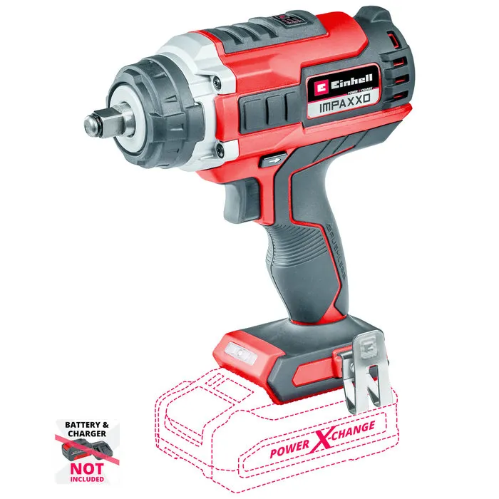 Einhell Gereedschap Einhell IMPAXXO 18/400 BL Solo – Accu Slagmoersleutel – 400Nm – Brushless – 3 Snelheden – LED – Incl. Bitadapter & Moerset