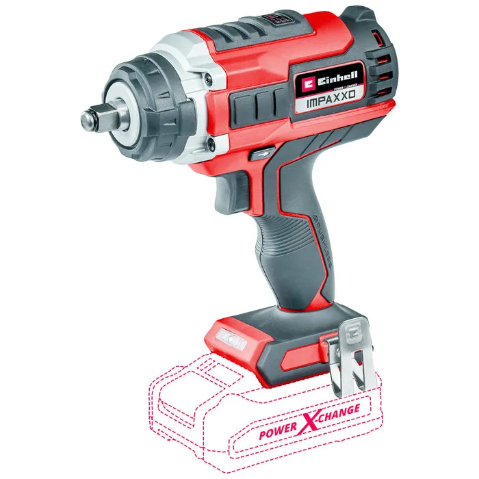 Einhell Gereedschap Einhell IMPAXXO 18/400 BL Solo – Accu Slagmoersleutel – 400Nm – Brushless – 3 Snelheden – LED – Incl. Bitadapter & Moerset
