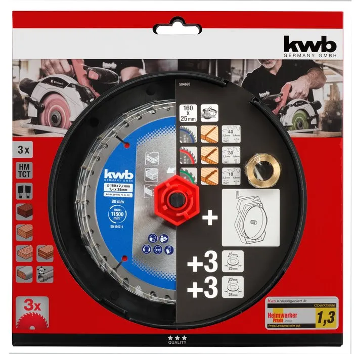 KWB KWB Zaagbladset 160 x 25/20/16 mm 18/30/40Tands