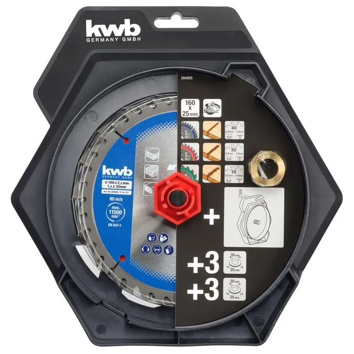 KWB KWB Zaagbladset 160 x 25/20/16 mm 18/30/40Tands